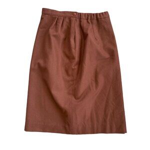 Vintage Pendleton 100% Virgin Wool Retro Academia Structured Brown Skirt USA 8